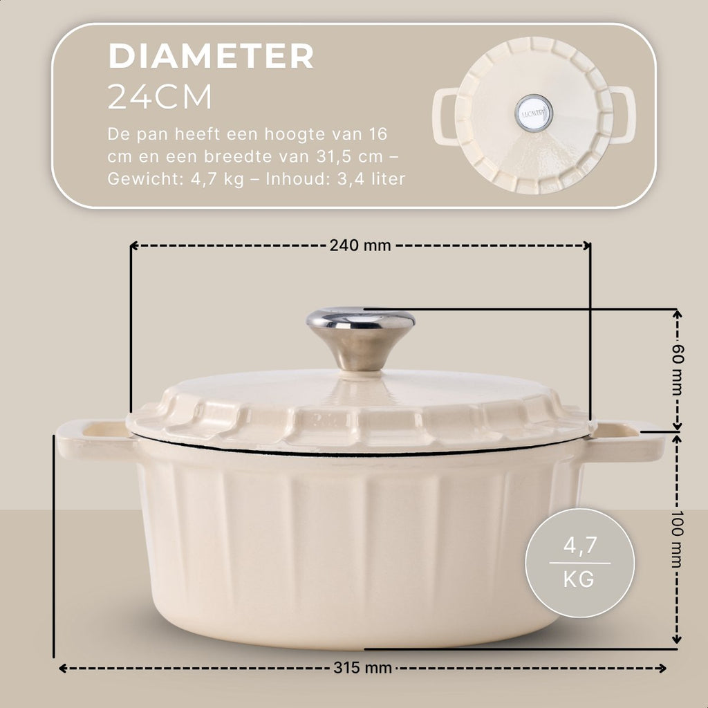 Braadpan Gietijzer Emaille 3.4L