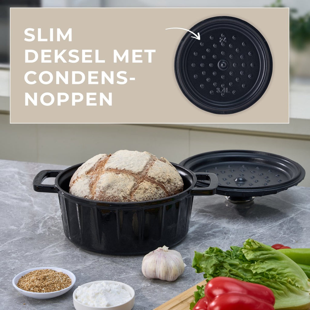Braadpan Gietijzer Emaille 3.4L