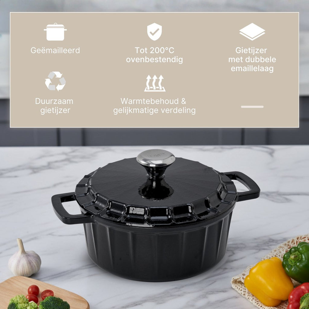 Braadpan Gietijzer Emaille 3.4L