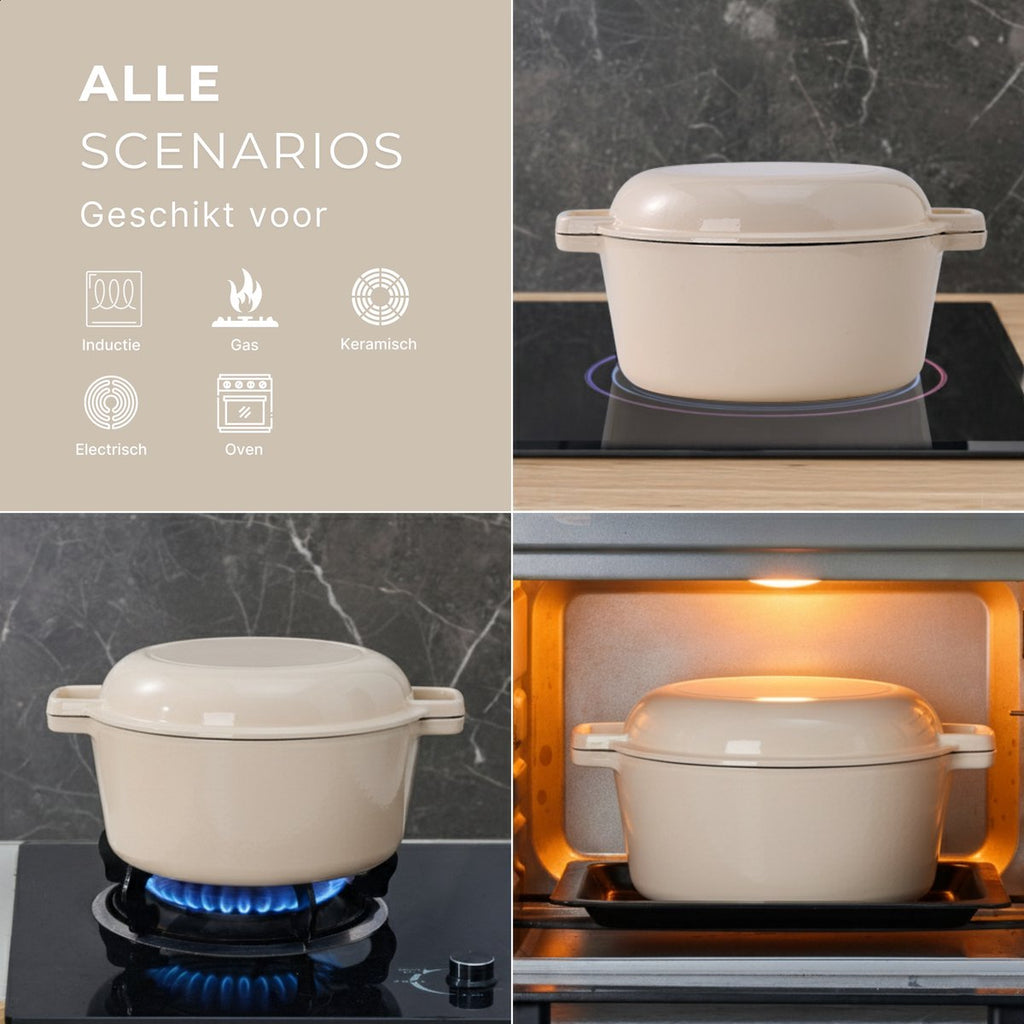 Braadpan Gietijzer Emaille 5.0L