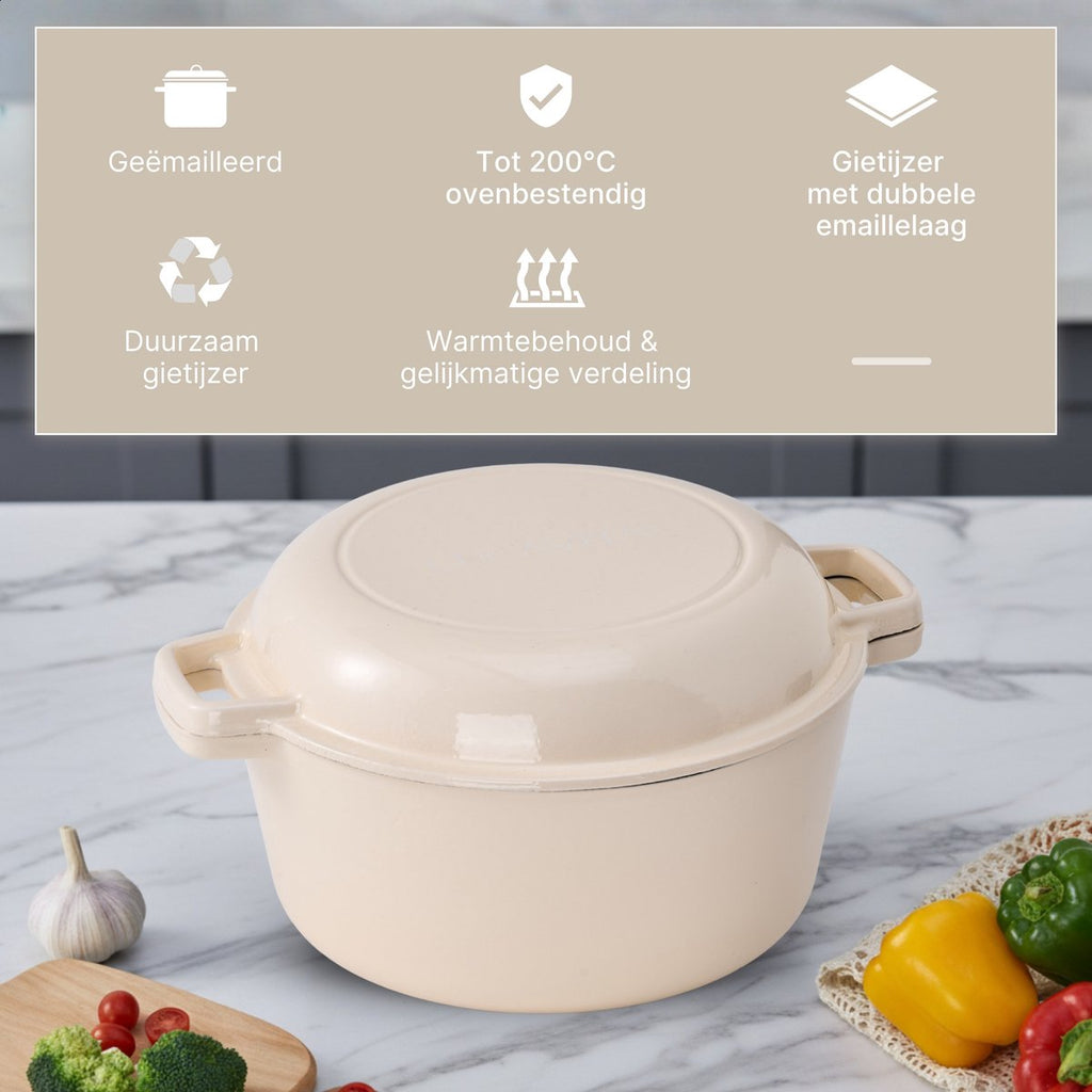 Braadpan Gietijzer Emaille 5.0L