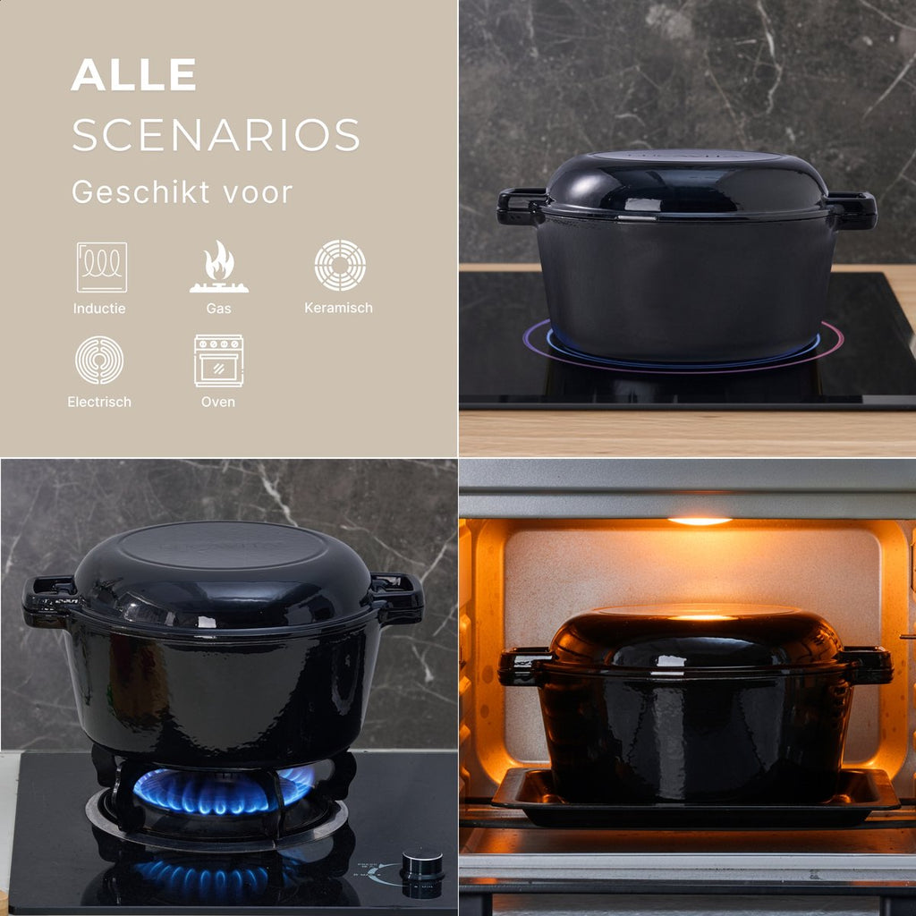 Braadpan Gietijzer Emaille 5.0L