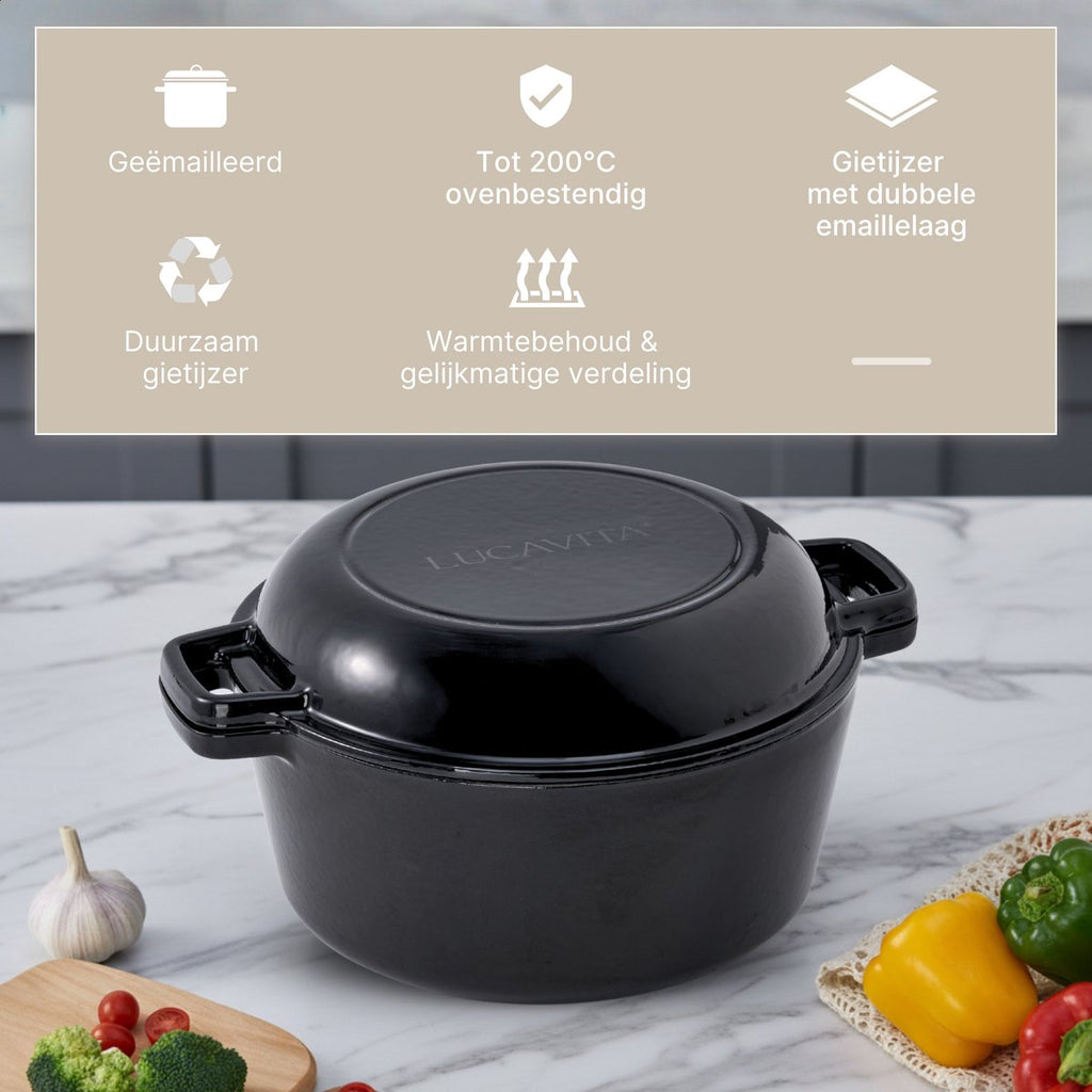 Braadpan Gietijzer Emaille 5.0L